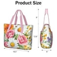 thumbnail image 3 of Tote Bag for Women - Pioneer Flower Shoulder Bag - Large Utility Work Duffle Bag with Zipper Handbag for Travel, Work, Sprots, 3 of 5