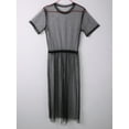 thumbnail image 3 of Women Black Gauze Mesh Midi Dress Sheer Tulle Long Swimwear, 3 of 5