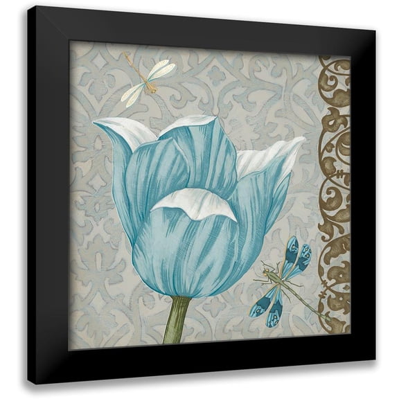 Vess, June Erica 12x12 Black Modern Framed Museum Art Print Titled - Garden Romance Collection L