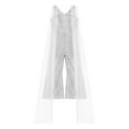 thumbnail image 6 of Alvivi Kids Flower Girl Shiny Sequins Jumpsuit Wide Leg Pants Cape Sleeve Pageant Party Romper White 6, 6 of 7