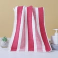 thumbnail image 4 of YFTDEF Coral Fleece Bath Towel, 29.5x13.8 in Large Striped Quick Dry Hair Towel, Highly Absorbent Face and Body Cloth, Gym Travel Towel, Soft Bathroom Spa Accessory, Red, 4 of 4