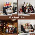 thumbnail image 3 of Nuovoware Liquor Bottle Display Shelf, Bar Shelf for Liquor Bottles, 3 Step Cabinet Wine Rack, 12-Bottle Bar Cabinet, Home Retro for Wine Racks Countertop, Black, 3 of 7