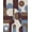 Brown, Pattern 1, variant on ODIKA 8'x10' Washable Area Rug Durable, Non-Slip Brown Blue Geometric Abstract Design Elegant Interplay of Circles and Rectangles for Living Room, Under Sectional, Family