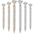 thumbnail image 6 of 6pcs Crystal Bling Rhinestone Big Diamond Pens, 1.0mm Black Ink Ballpoint Pens For Wedding Bridal Shower Favors Birthday Gift Supplies (silver/rose Gold), 6 of 8