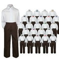 thumbnail image 1 of 23 Color 3pc Set Bow Tie Boy Baby Toddler Kid Formal Suit Shirt Brown Pants S-7, 1 of 2