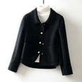 thumbnail image 2 of Women's Solid Color Short Coat Slim Fit Versatile Wool Blend Jacket For Fall And Winter, 2 of 2
