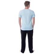 Intimo Men's 2 Piece Pajama Set Cotton/Poly Blend Jersey Knit Lounge Pants With Soft T-Shirt Top