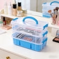 thumbnail image 4 of RBCKVXZ 3-Tier Clear Storage Bins, Stackable Carry Storage Box Container, Plastic Lidded Organizer Case With Handle for Beads, Arts & Crafts, Sewing, Office Supplies, 4 of 6