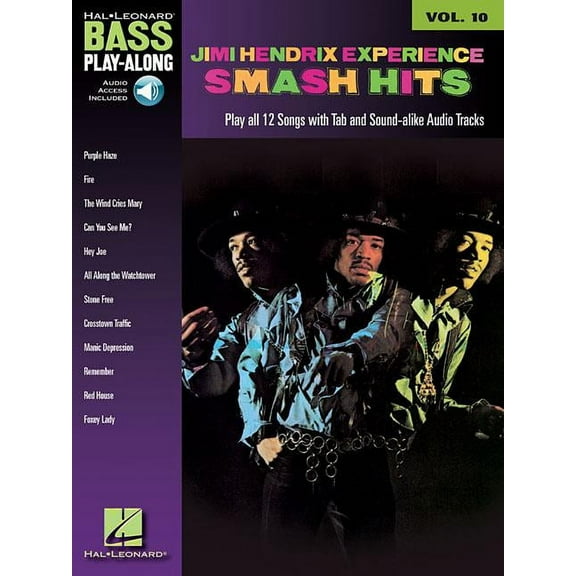 Jimi Hendrix Smash Hits - Bass Play-Along Volume 10 (Book/Online Audio) (Paperback)