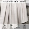 thumbnail image 3 of Superior Maya Chenille Herringbone Cotton Blanket, Twin, Tan, 3 of 9