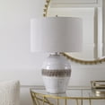 thumbnail image 4 of Uttermost Poul Ceramic and Fabric Crackled Table Lamp in Brown and Gray, 4 of 7