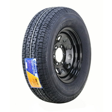 WINDA Trailer Tire Wheel Assembly ST225/75R15 10-Ply E 117L 6 Lug on 5.5" PCD Black Mod Rim