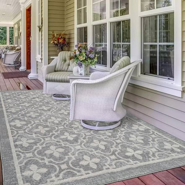Fithood Outdoor Patio Rug All Weather Outdoor Carpet for Front Porch RV