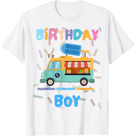 Exquisite and comfortable-Ice cream truck Boy Birthday party themed matching funny T-Shirt