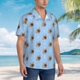 thumbnail image 3 of Disketp Hawaiian Shirts for Men,Brown French Bulldog Print Mens Casual Short Sleeve Button Down Shirts Beach Shirt, 3 of 7