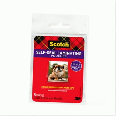 SealGuard Wallet Photo Laminating Pouches - Glossy Finish, 2.5" x 3.5" - Pack of 5
