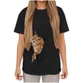 thumbnail image 2 of Shihyeh Cat Pouch Hoodie for Women Kangaroo Pocket Dog Pouch Sweatshirts Pet Carrier Pullover Animal Holder Short Sleeve Tops, 2 of 5