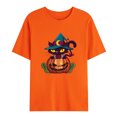 thumbnail image 1 of Camiseta de manga corta con estampado de jersey de Halloween de cuello redondo de moda informal para hombre Pompotops oipoqjl33411, 1 of 3