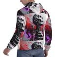 thumbnail image 6 of Pofeuu Artistic Skull Print Mens Casual Hooded Collar Drawstring Hoodies Pullover Sweatshirts Casual Long Sleeve Shirts-Medium, 6 of 7