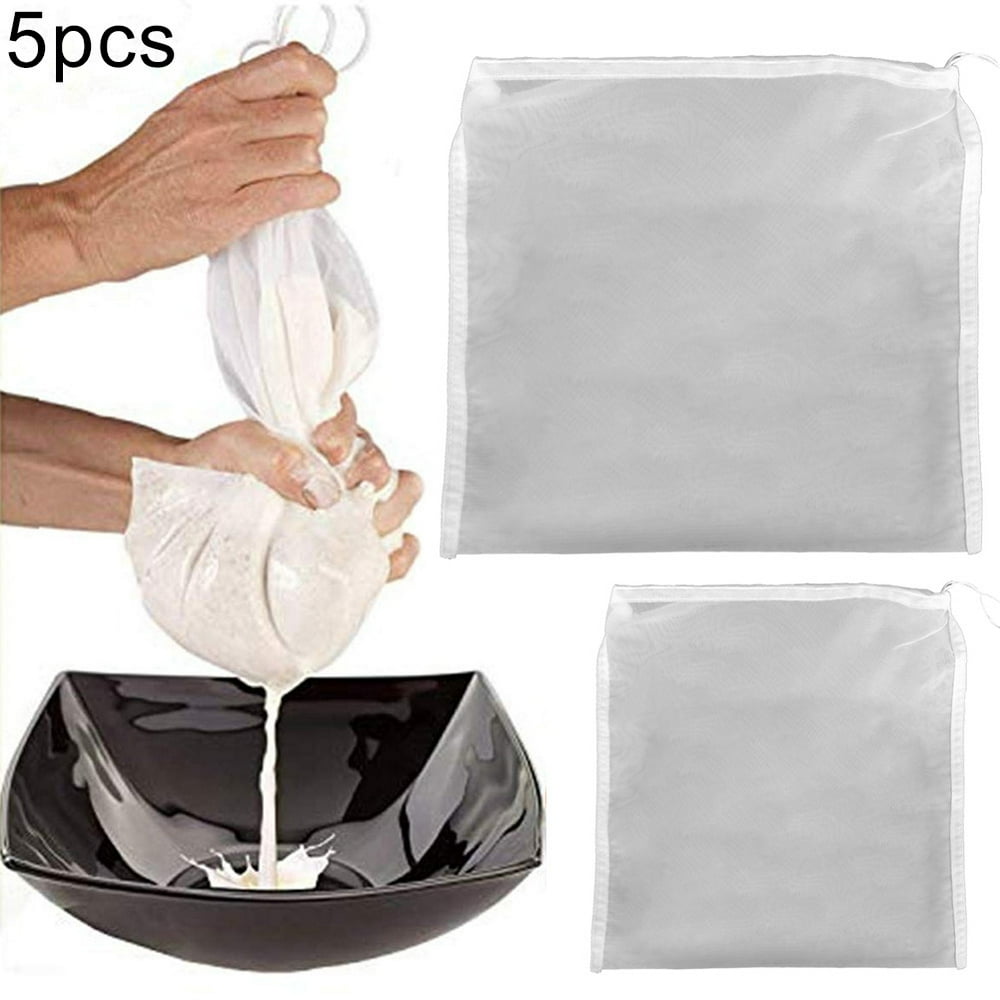 Windfall 5Pcs Reusable Filter Bags Mesh Nylon Bags for Nut Milk, Coffee