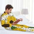thumbnail image 6 of Salouo Sunflowers Print Button-Front Long Sleeve Pajama Set for Men, Soft 2Pjs Men's Long Sleeve Sleepwear-Small, 6 of 7