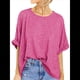 thumbnail image 1 of Camiseta Holgada Informal de Verano de Corta para Mujer. Rosa Roja M, 1 of 8