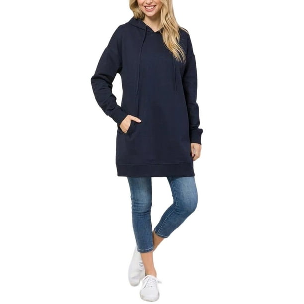 UKAP Tops con capucha para mujer Sudaderas con capucha con cordón Jersey de manga larga Mini sudadera cómoda Vestido deportivo
