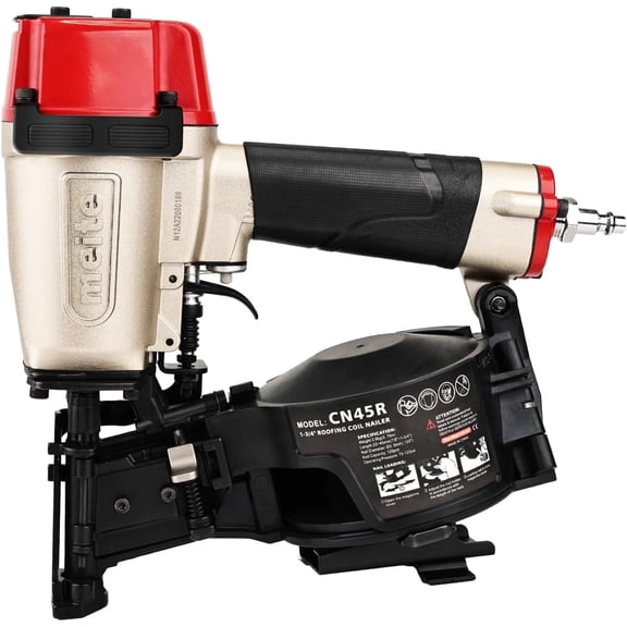 MEITE CN45R Pneumatic Coil Roofing Nailer CN45R 15 Degree 7/8" to 1-3/4" Length Coil Roofing Nail Gun Pistolas