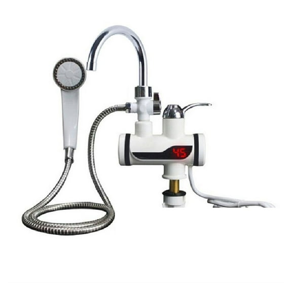 Electric Instant Hot Water Faucet Stainless Steel Water Heater With LED Temperature Display Tankless Tap For Kitchen Shower