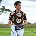 thumbnail image 3 of Xecao PUG Mens' Casual Short Sleeve Button-Down Polo Shirts for a Classic Golf Shirts-XX-Large, 3 of 6