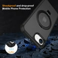 thumbnail image 4 of KOMI for iPhone 16e Case, with Magnetic Ring Stand [Compatible with MagSafe] [Military Grade Protection] Slim Shockproof Translucent Protective Phone Case Black, 4 of 5