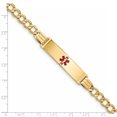 thumbnail image 3 of Bracelet Médical en Or Jaune 14K Émail Rouge Maillon Courbé 5.9mm ID, 3 of 3