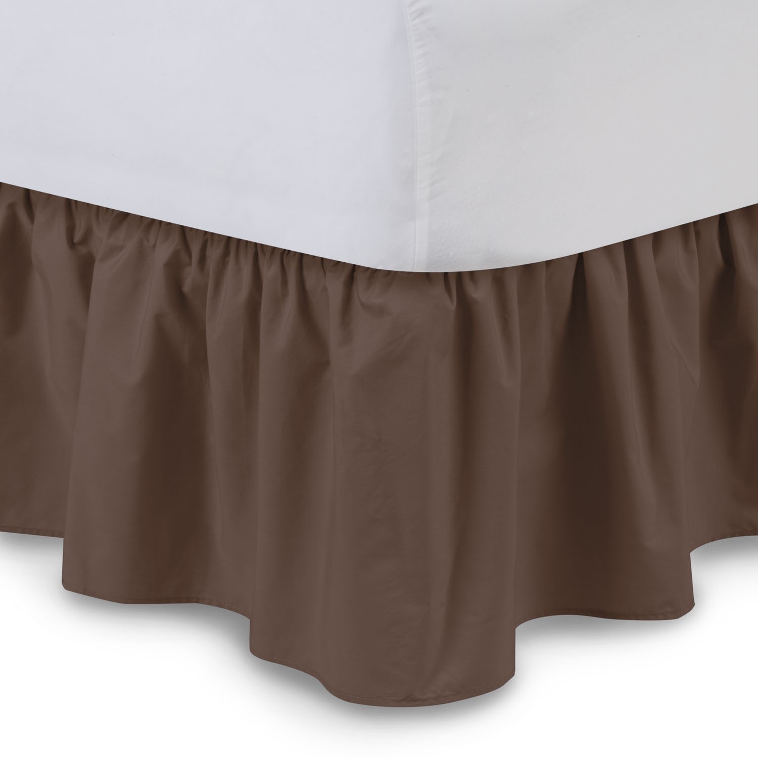 harmony lane twin xl size ruffled bed skirt, 18 inch drop dust ruffle
