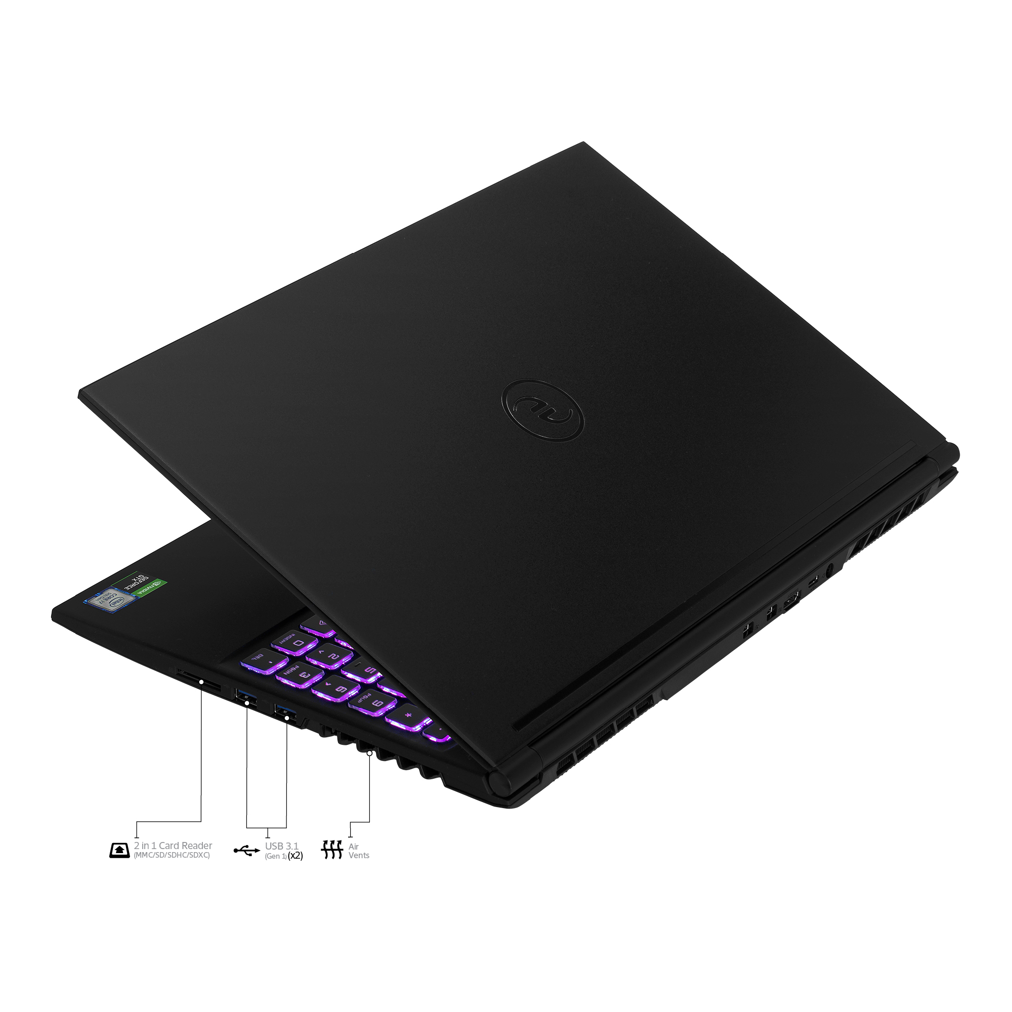 EVOO Gaming Laptop 15" FHD 144Hz Display, THX Spatial Audio, Tuned by THX Display, 9th Gen Intel i7-9750H, Nvidia GTX 1650, 256GB SSD, 16GB Memory, Windows 10 Home, Black - image 4 of 11