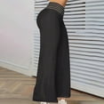 thumbnail image 3 of ZZwxWA Womens Wide Leg Pants Dressy Hollow out High Waist Flare Pant Loose Casual Sexy Aesthetic Club Y2k Trousers, 3 of 5