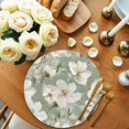 thumbnail image 2 of Sage Green Spring Floral Round Placemats Set of 4 for Dinning Tables,Heat-proof Braided Table Mats 13 Inch,Summer Botanical Flower Washable Place Mat for Kitchen Restaurant Party Decor Table Setting, 2 of 9