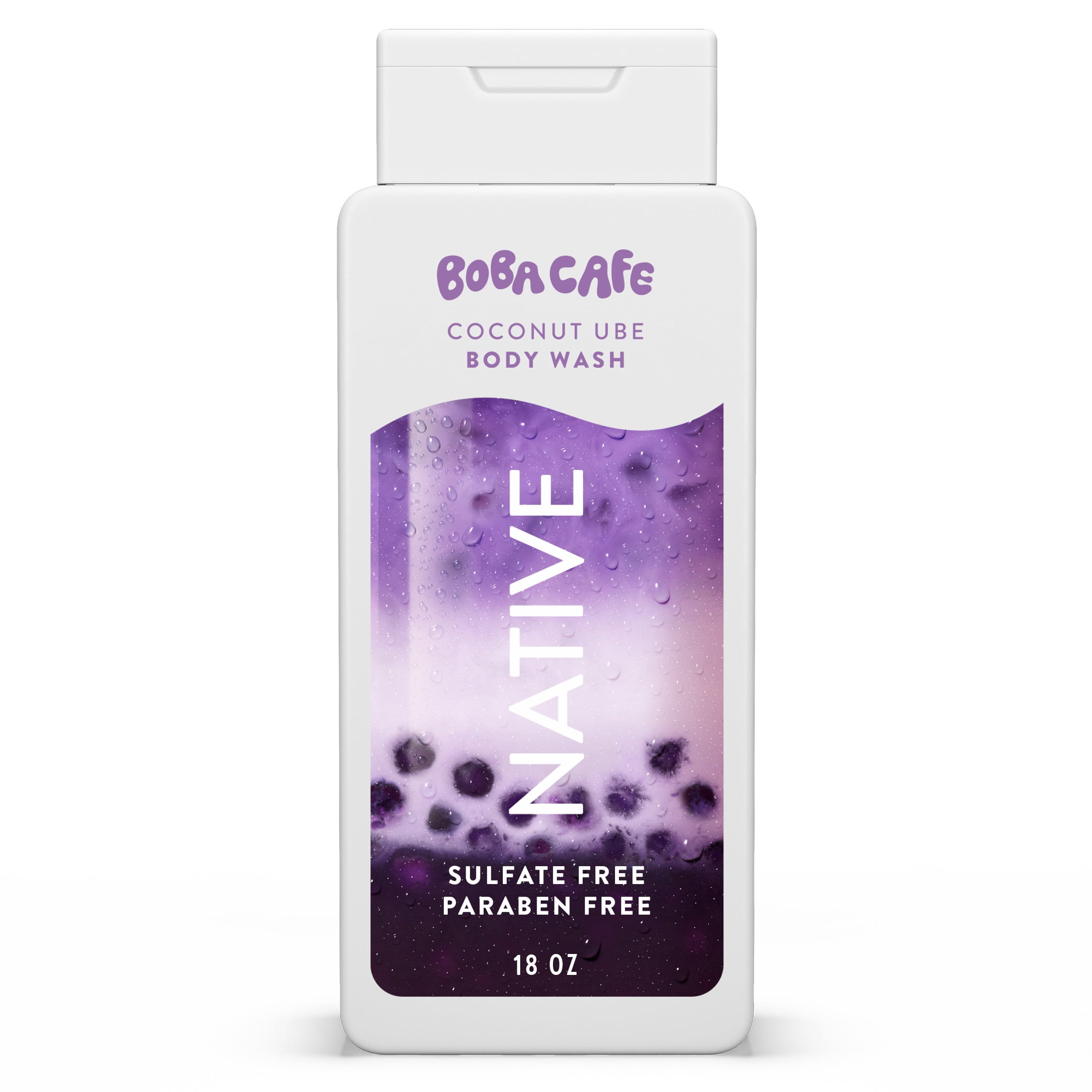 Native Body Wash, Limited Edition Coconut Ube, Sulfate Free Body Wash for Women & Men, Boba Café, 18 fl oz