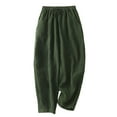 thumbnail image 1 of Birdeem Womens Solid Elastic Embroidered Cotton Hemp Capris, 1 of 3