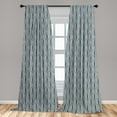 thumbnail image 5 of Ambesonne Retro Curtains, Curved Look Shapes with Lines, Pair of 28"x95", Night Blue and Cream, 5 of 5
