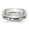 thumbnail image 1 of Stainless Steel 6mm Ridged Edge Wedding Band Ring Man Classic Domed W/edge  For Dad Mens  For Him, 1 of 10