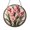Stained Glass 5.9 Inch, variant on Iris Flower Stained Glass Suncatcher Window Decor, Round Pink Floral Hanging Art for Interior Spaces