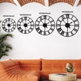 thumbnail image 3 of Reloj de pared Blorple, grande, redondo, moderno, de metal negro, 50 cm, 3 of 9