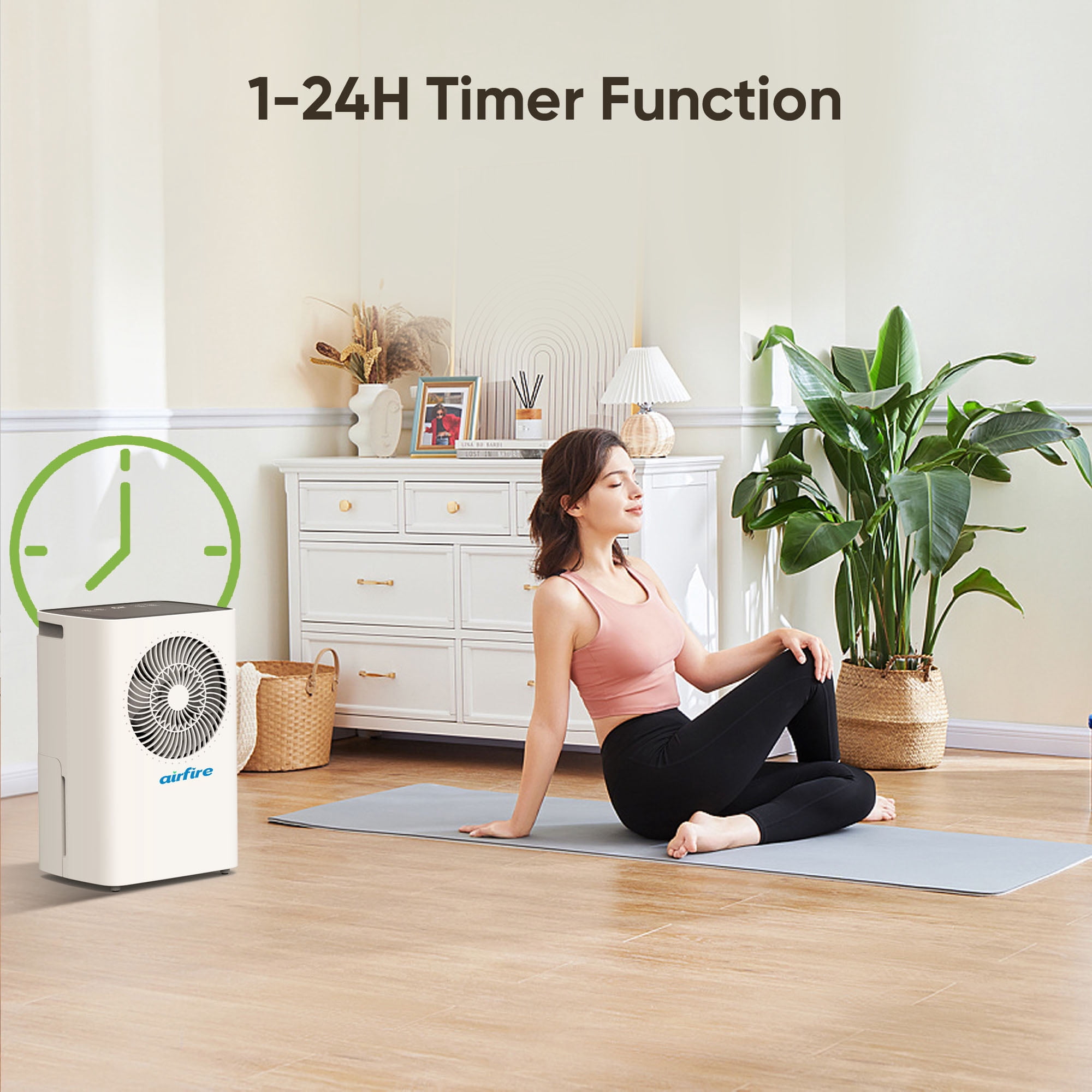 AIRFIRE 12 Pint Dehumidifiers, 1500 Sq.Ft Dehumidifier with Drain Hose, 0.59 Gal Water Tank, Overflow Protection, Dehumidifiers for Home Basement Bedroom Bathroom Laundry Room