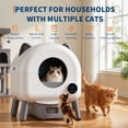 thumbnail image 4 of Automatic Cat Litter Box, Large Self Cleaning Litter Box with Smart Sensor, Low Noise Automatic Cat Toilet for Multi-Cat Homes, White, 4 of 9