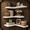 White, variant on Floating Corner Shelves White Solid Wood Set of 3
