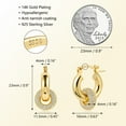 thumbnail image 5 of Lancharmed Gold Plated Cute Earrings for Womens,Knife Pin Hollow Tube Zircon Bezel Earring Sister Birthday Gifts, 5 of 7