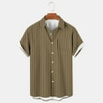 thumbnail image 2 of fatyb Mens Striped Shirts Summer Short Sleeve Button down Shirts Casual Vacation Beach Pocket Shirts, 2 of 4