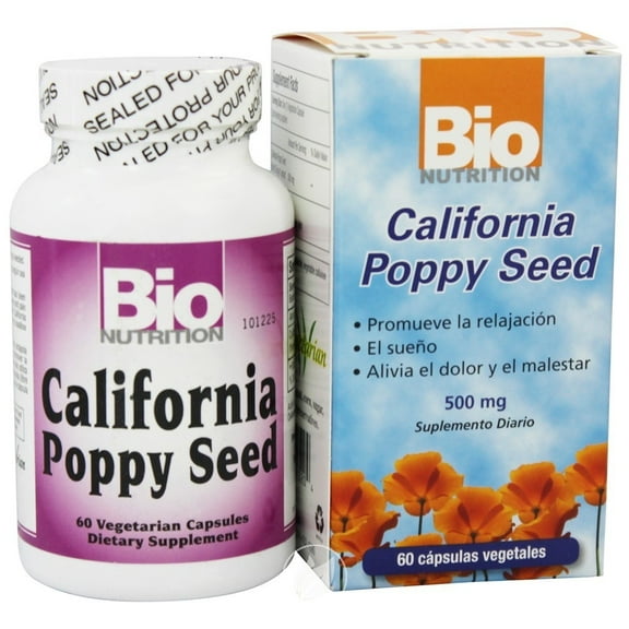 California Poppy Seed 60 VEG CAPS by Bio Nutrition Inc, Pack of 2