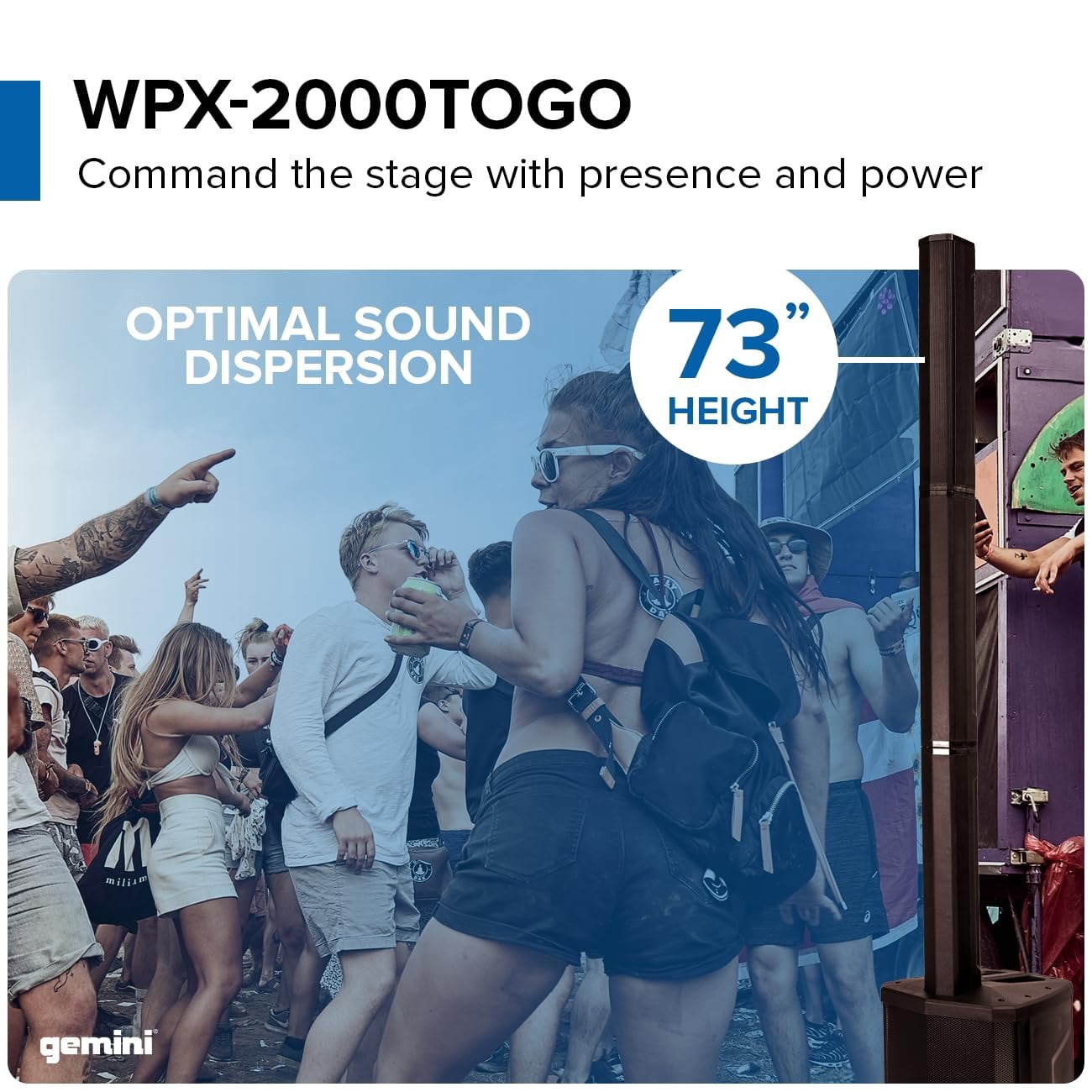 Gemini WPX2000TOGO Battery Powered Line array 1000w