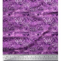 Soimoi Purple Japan Crepe Satin Fabric Leopard,Snake & Wild Skin Decor Fabric Printed BTY 42 Inch Wide